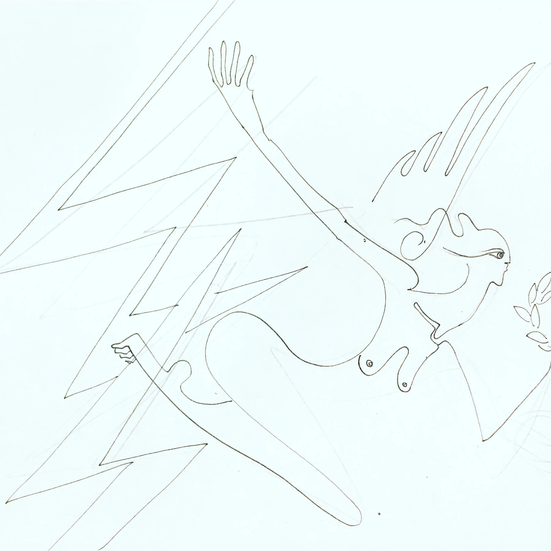 Andrea Brocca. Nike emerges from the clash of thunderbolts (from illustrations for Mythology for Queer Futures), London, 2017